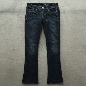 American Eagle Jeans Women's Size 4R Blue Low-Rise Skinny Kick Denim 32" Inseam